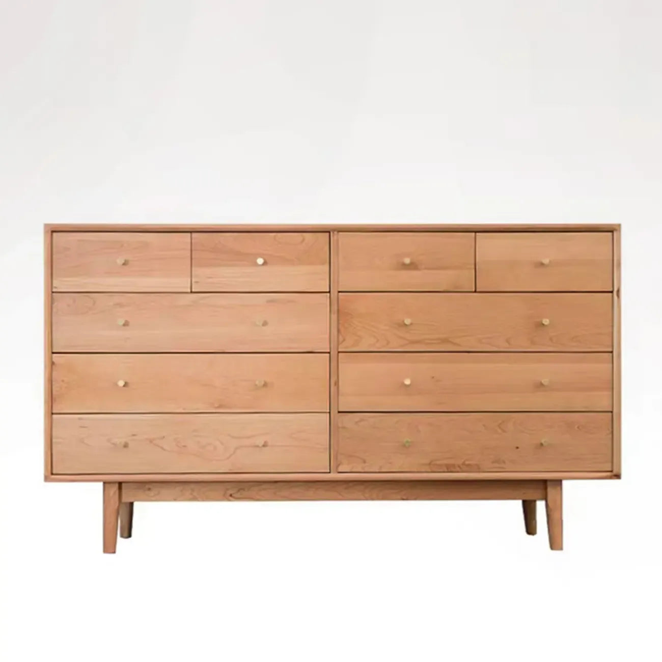 Commode double élégante en bois de cerisier avec 5 tiroirs pour chambre à coucher