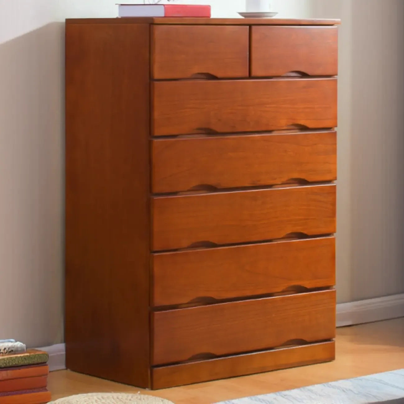 Commode double en bois naturel avec tiroir verrouillable