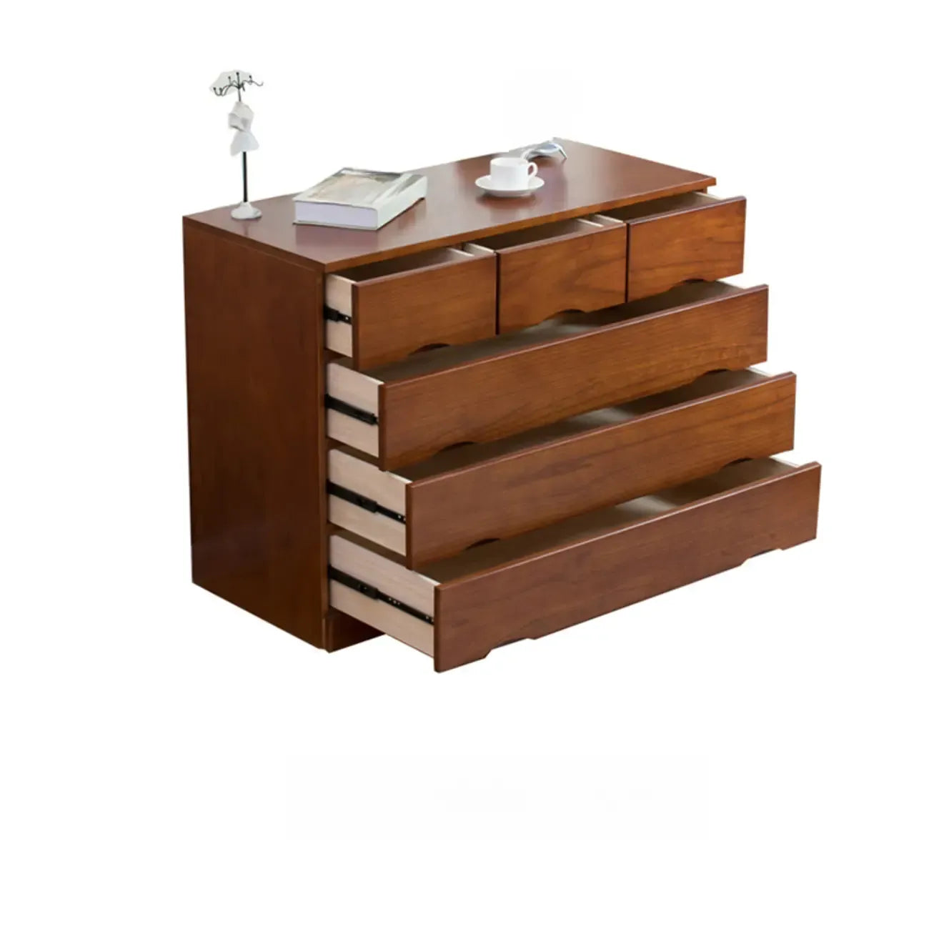 Commode double en bois naturel avec tiroir verrouillable