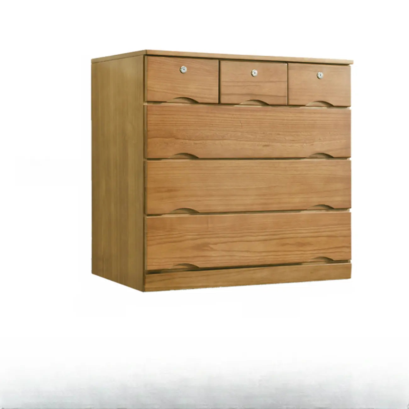Commode double en bois naturel avec tiroir verrouillable