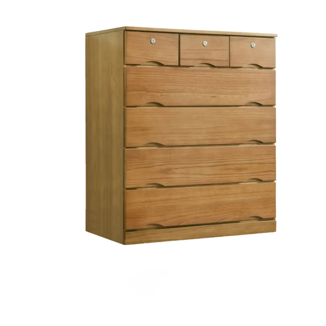 Commode double en bois naturel avec tiroir verrouillable