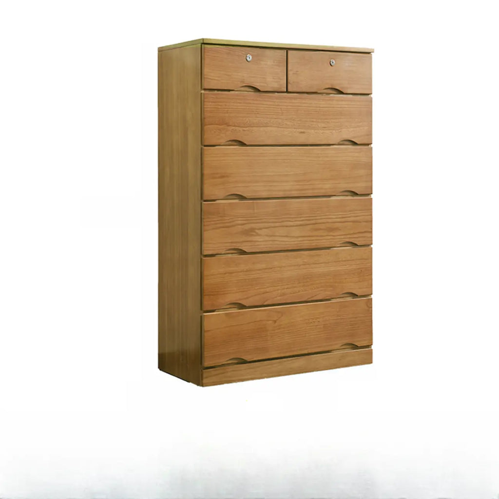 Commode double en bois naturel avec tiroir verrouillable