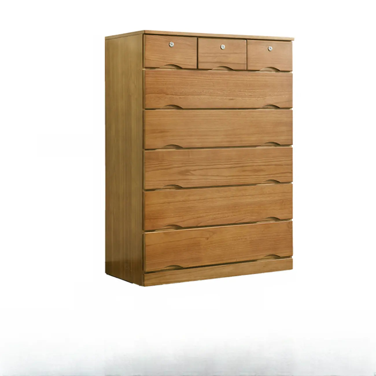 Commode double en bois naturel avec tiroir verrouillable