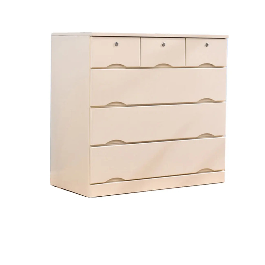 Commode double en bois naturel avec tiroir verrouillable
