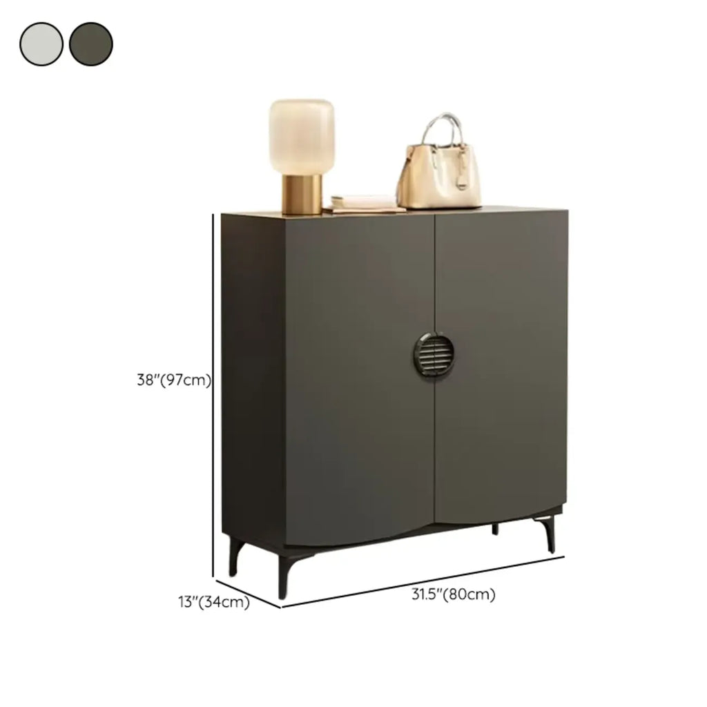 Armoire à chaussures en bois gris foncé pour couloir