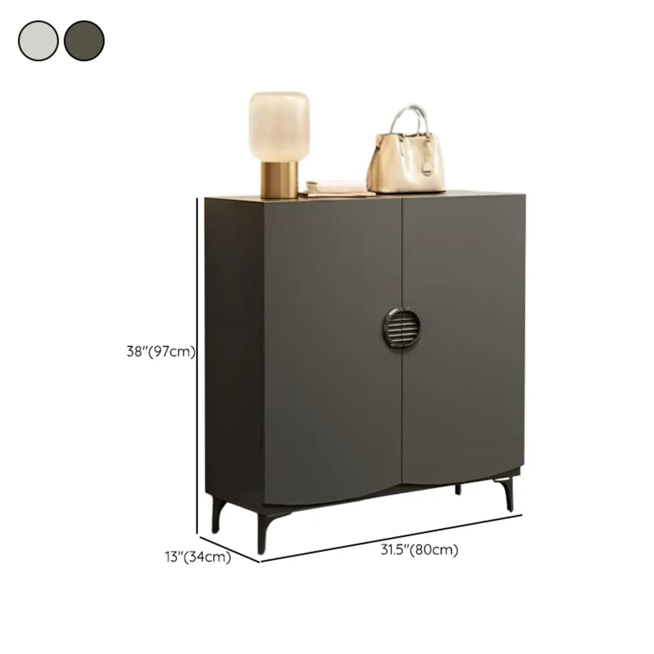 Armoire à chaussures en bois gris foncé pour couloir