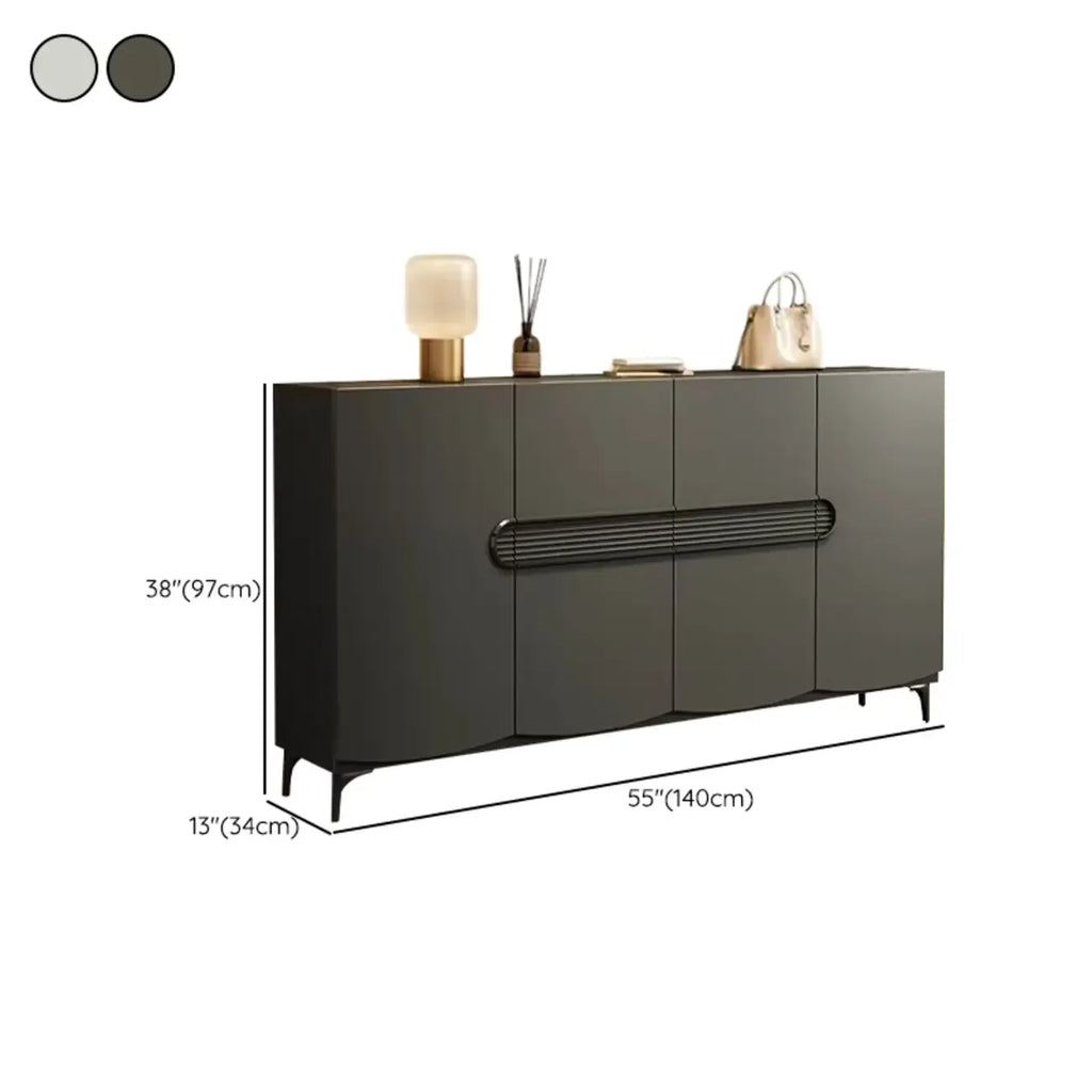 Armoire à chaussures en bois gris foncé pour couloir