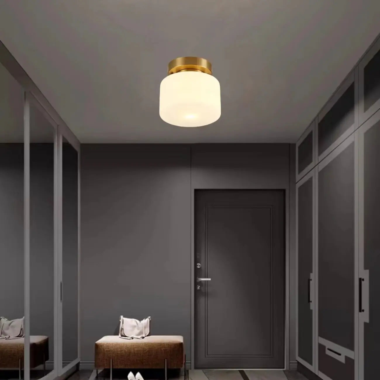 Plafonnier semi-encastré doré mini moderne pour salon