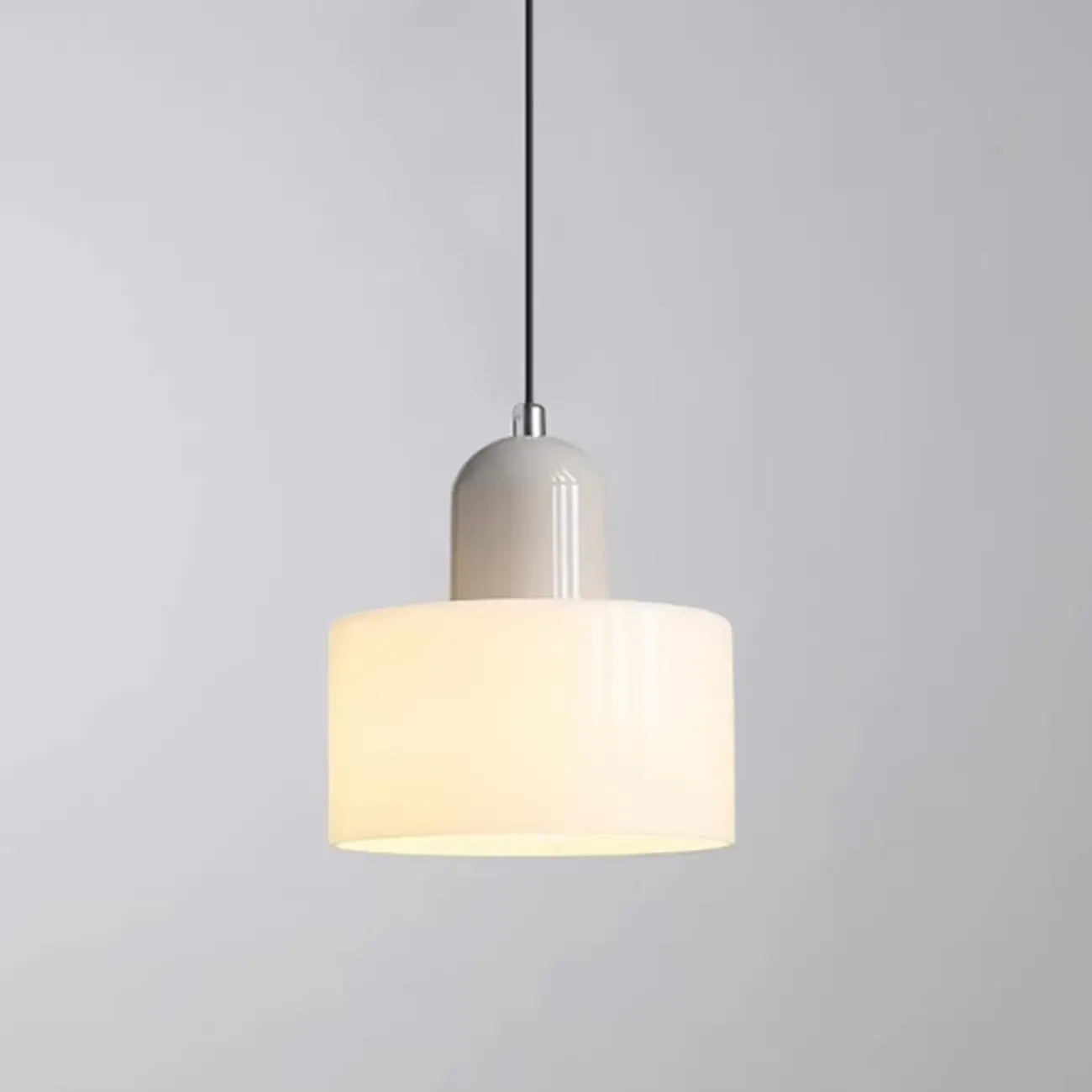 Suspension moderne crème avec abat-jour en verre pour chambre