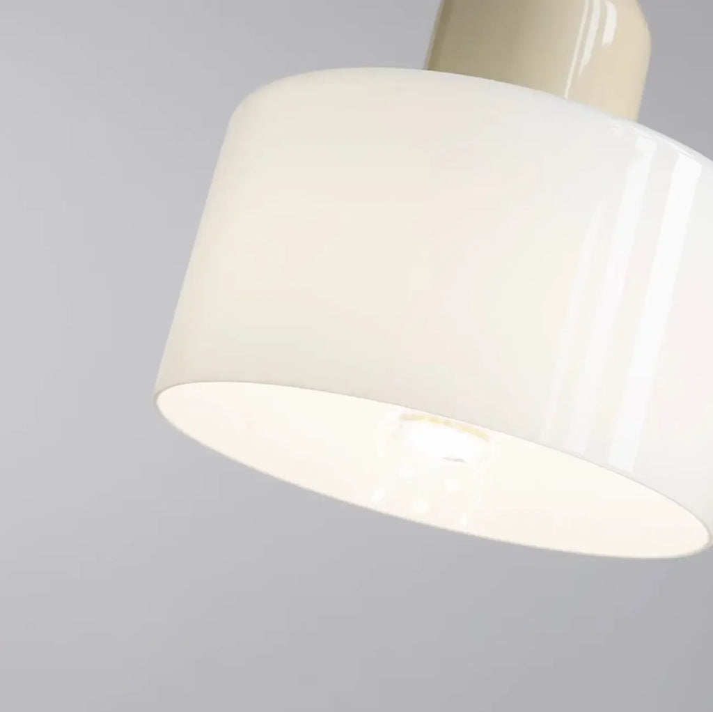 Suspension moderne crème avec abat-jour en verre pour chambre