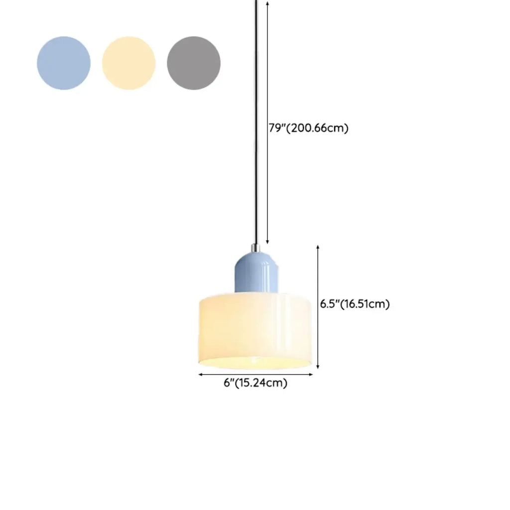 Suspension moderne crème avec abat-jour en verre pour chambre
