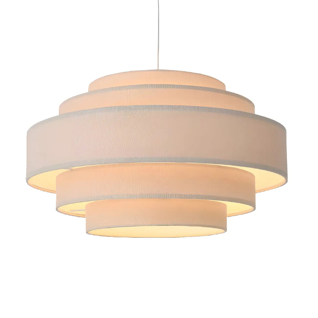 Lustre tambour moderne en tissu à 3 lumières pour salle à manger