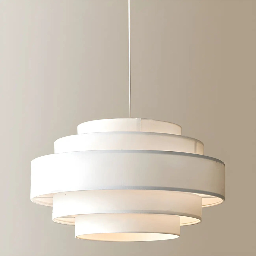 Lustre tambour moderne en tissu à 3 lumières pour salle à manger