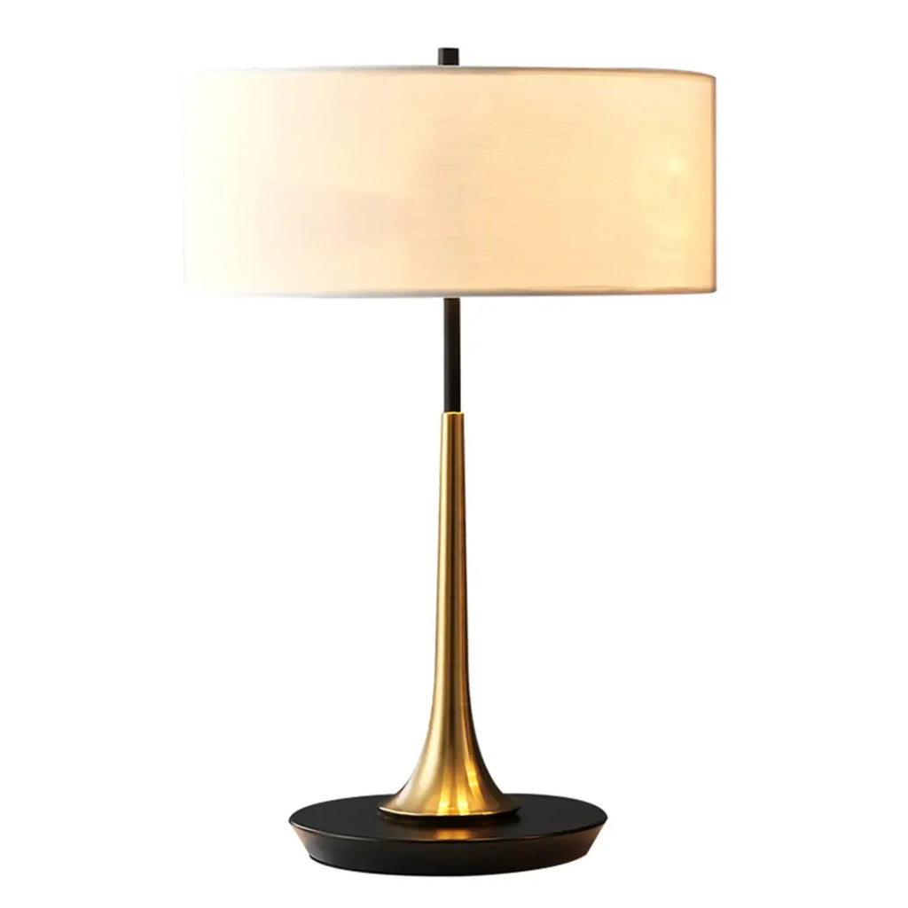 Lampe de table moderne géométrique en tissu, à brancher, pour chambre à coucher