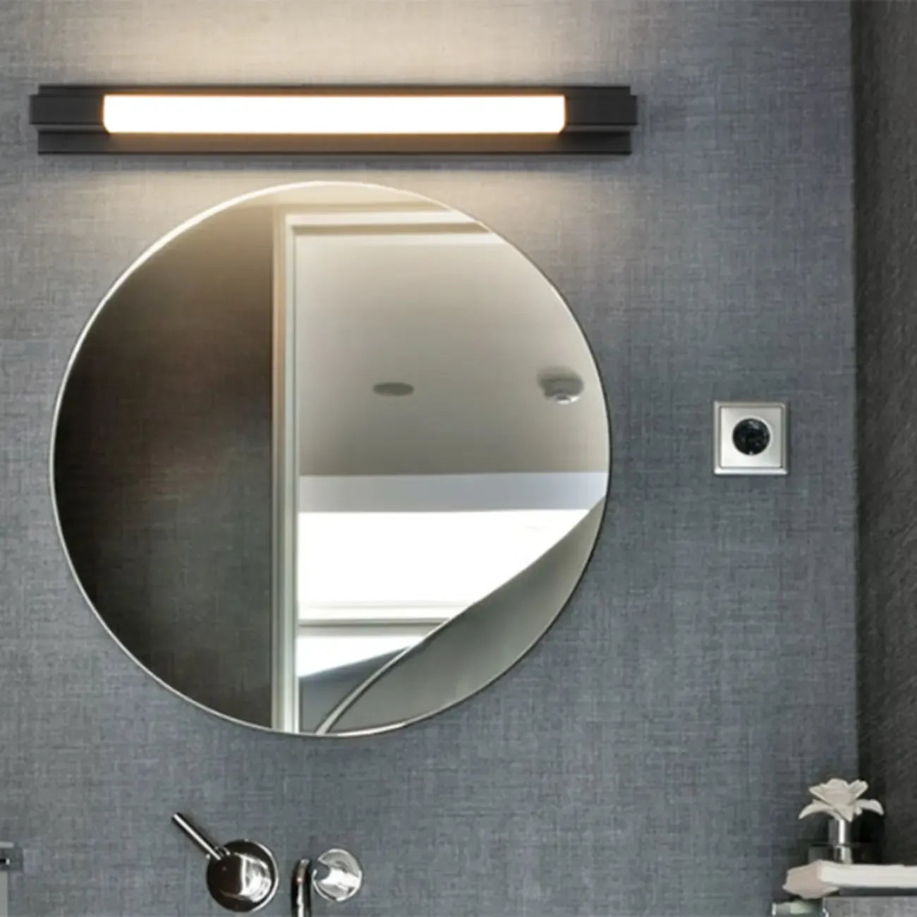 Applique murale moderne noire à LED dimmable avec abat-jour en acrylique