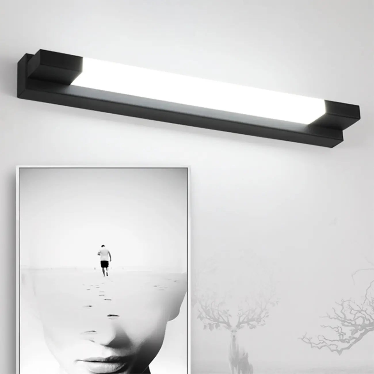 Applique murale moderne noire à LED dimmable avec abat-jour en acrylique