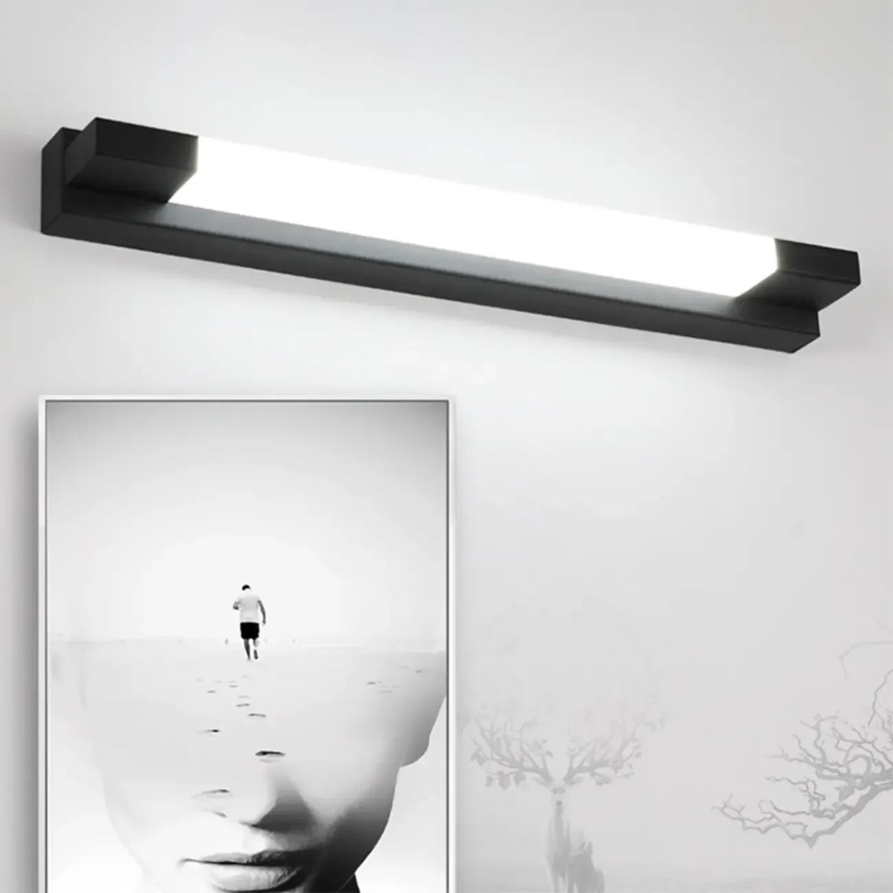 Applique murale moderne noire à LED dimmable avec abat-jour en acrylique