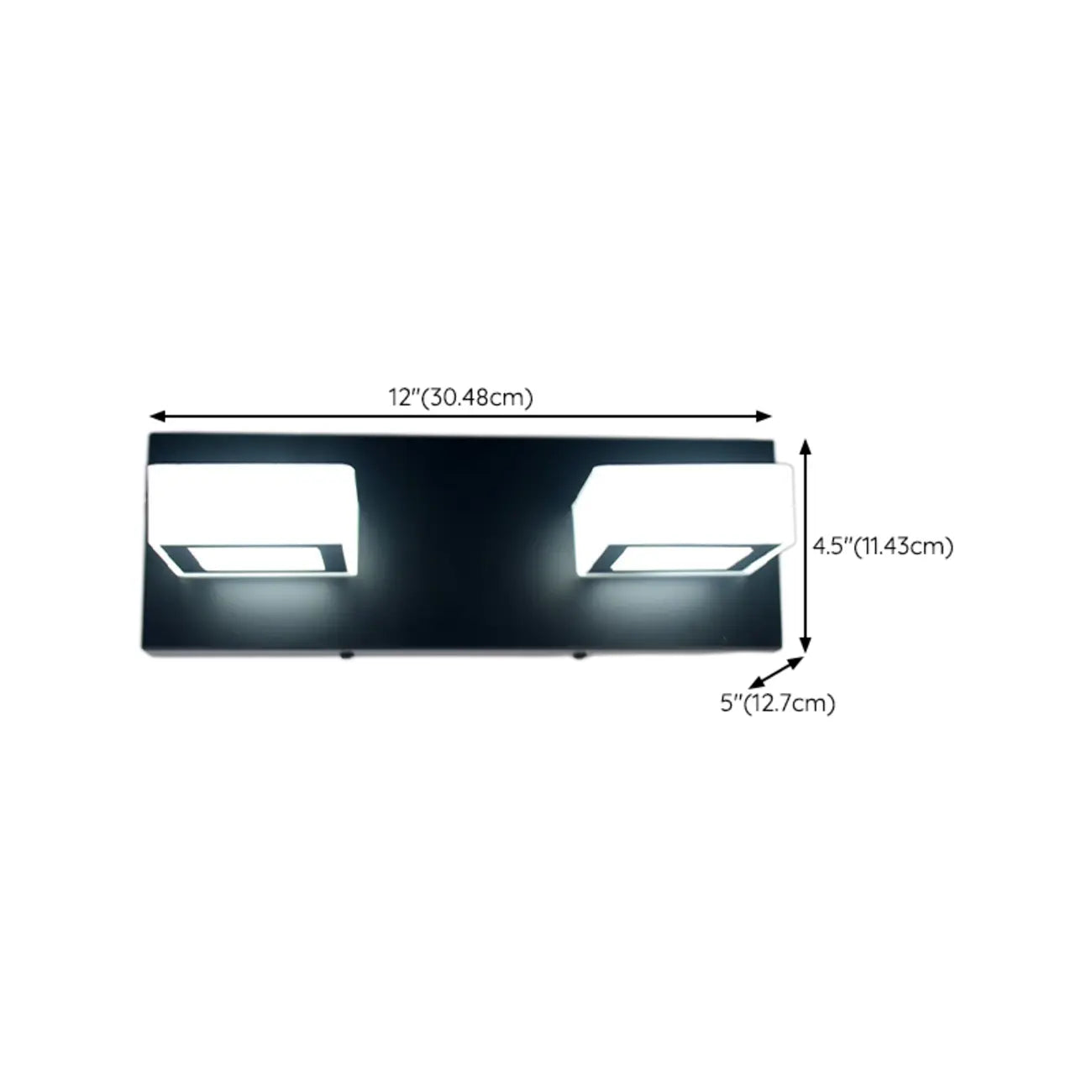 Applique murale créative en forme de cube acrylique à 3 têtes pour miroir de salle de bain