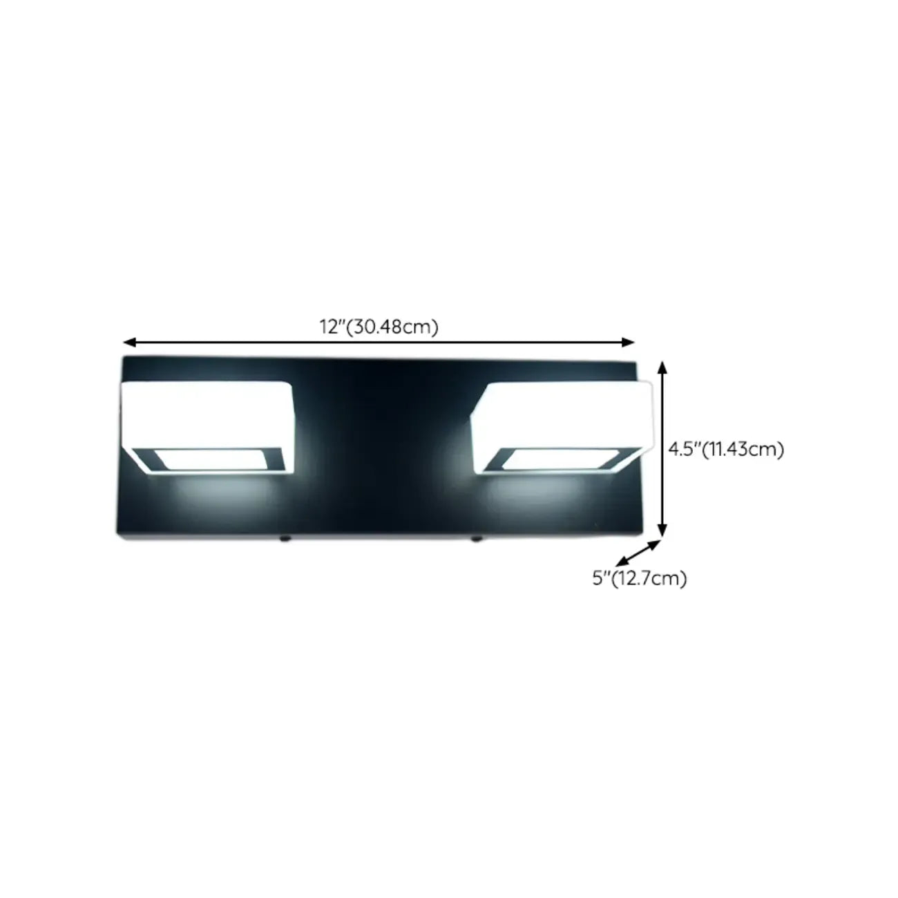 Applique murale créative en forme de cube acrylique à 3 têtes pour miroir de salle de bain