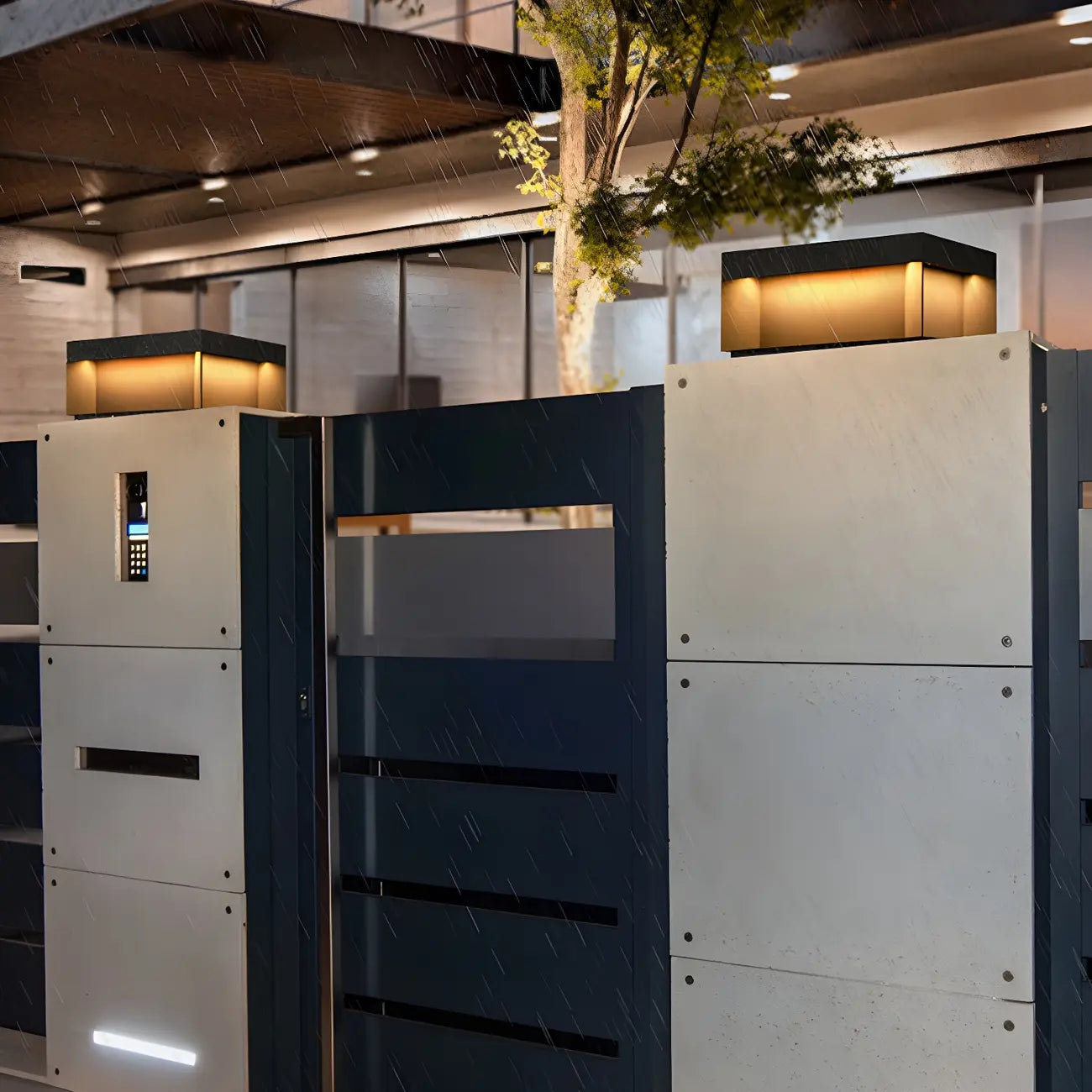 Lampadaires extérieurs rectangulaires modernes à LED