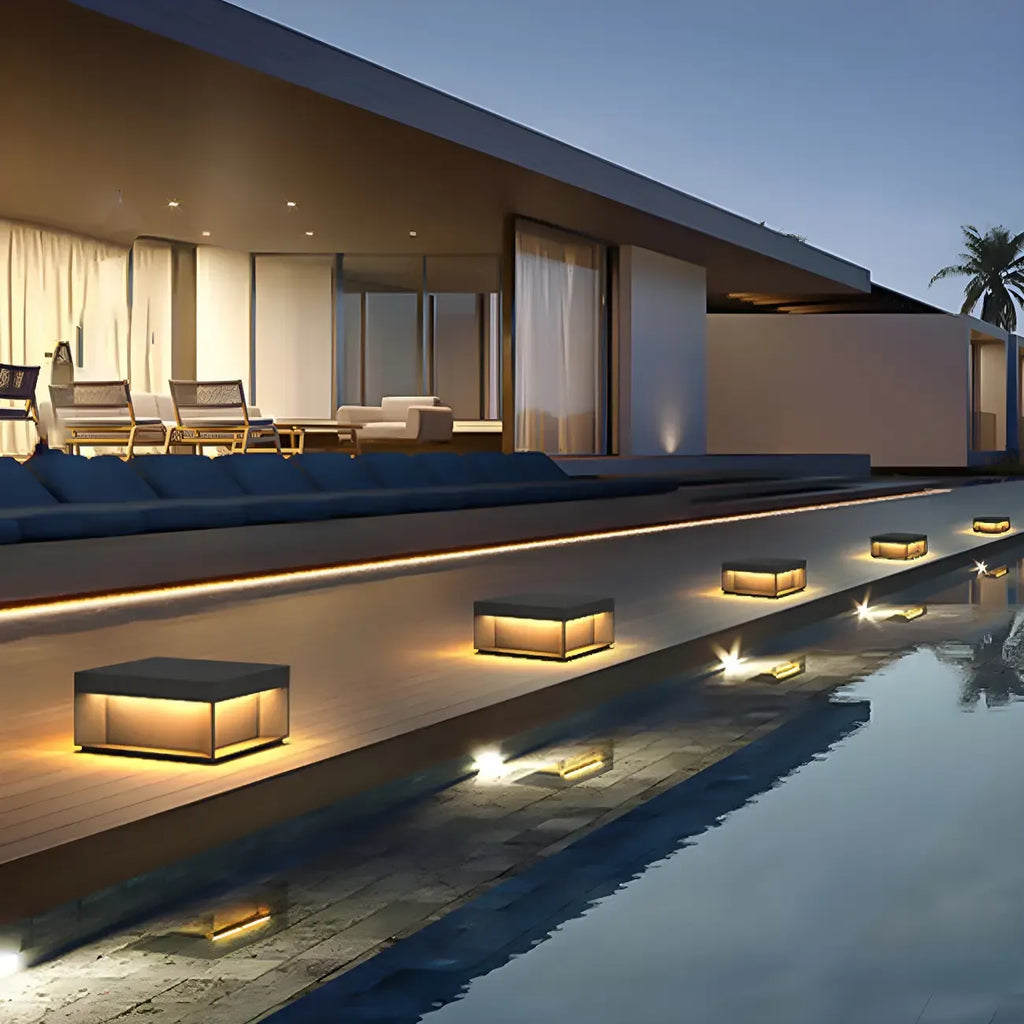 Lampadaires extérieurs rectangulaires modernes à LED