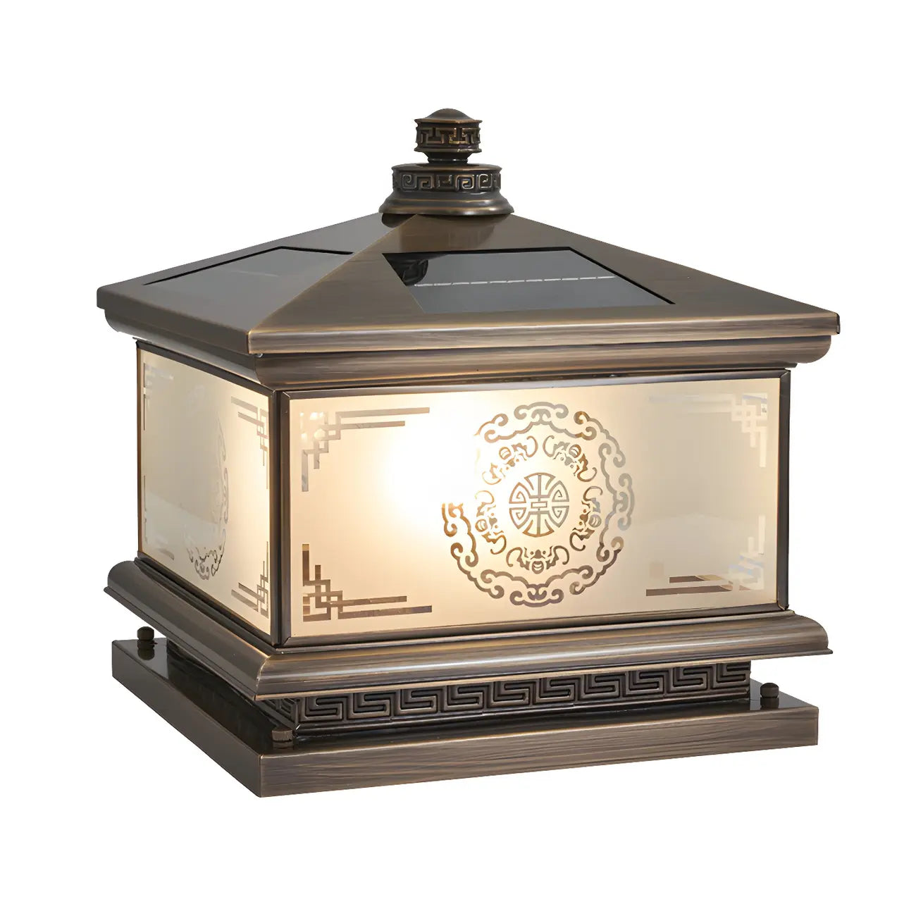 Lampe de table vintage en bronze, style lanterne artistique