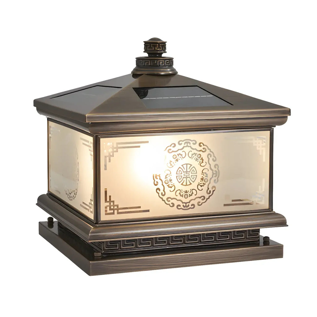 Lampe de table vintage en bronze, style lanterne artistique