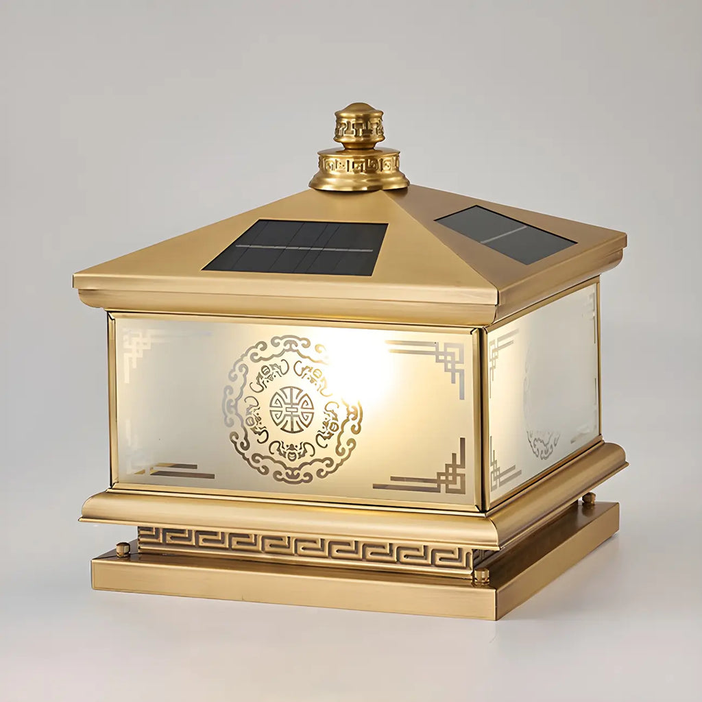 Lampe de table vintage en bronze, style lanterne artistique