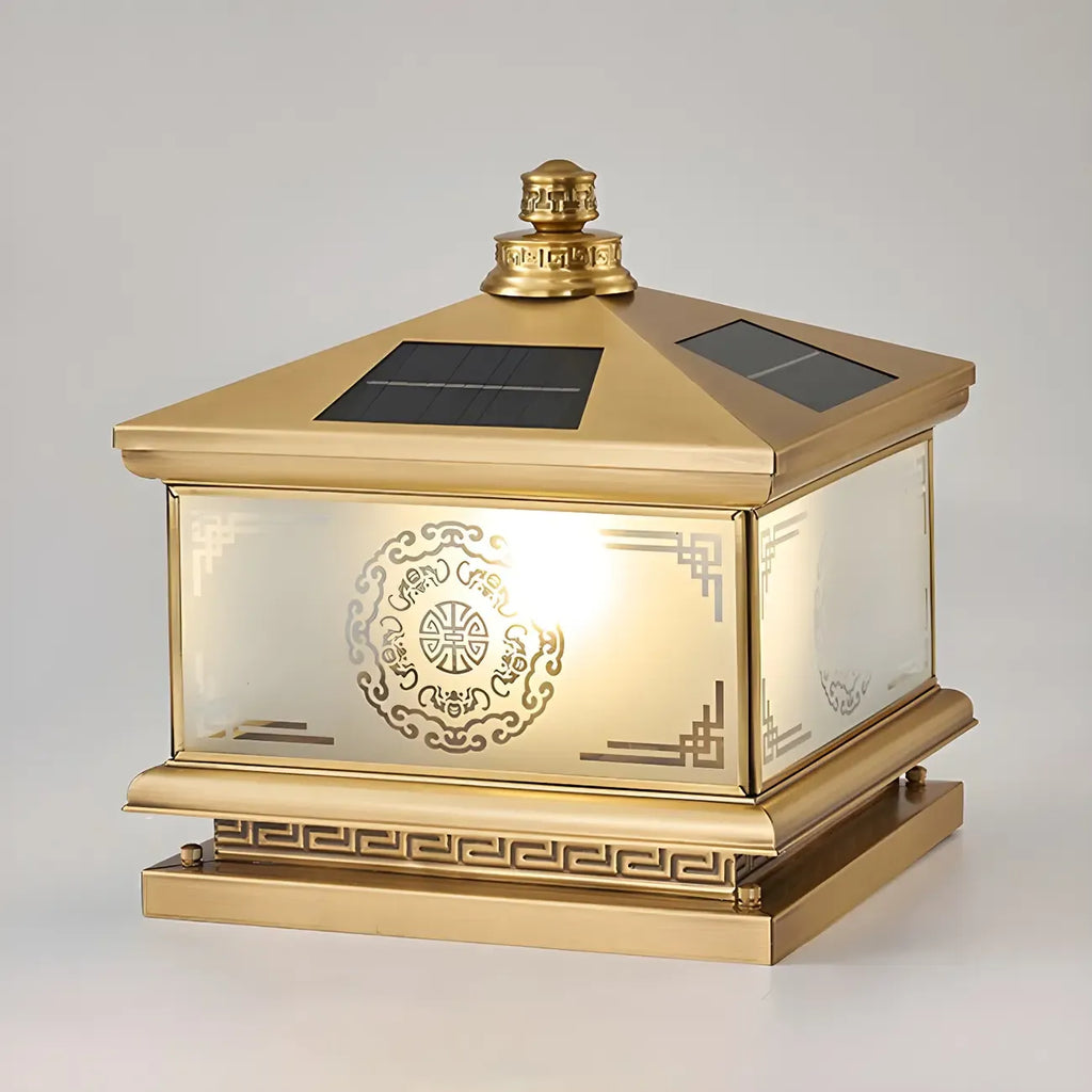 Lampe de table vintage en bronze, style lanterne artistique