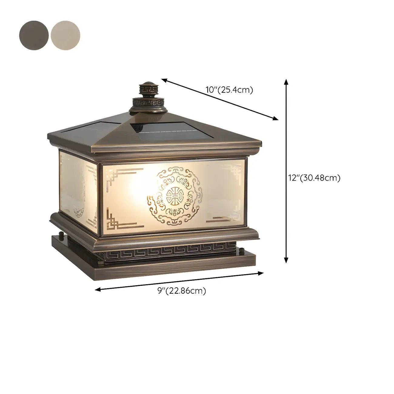 Lampe de table vintage en bronze, style lanterne artistique