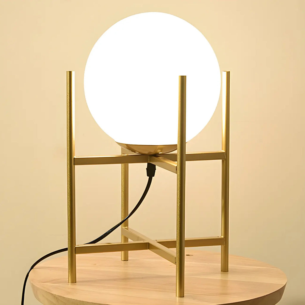 Lampe de chevet minimaliste en verre et métal, globe, pour chambre
