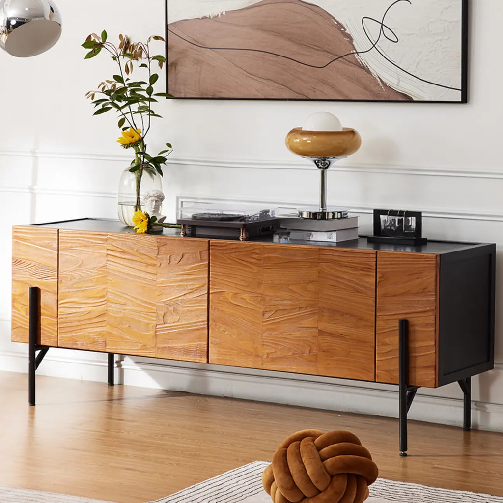 Meuble d'appoint marron autoportant de 72 pouces pour la décoration du salon