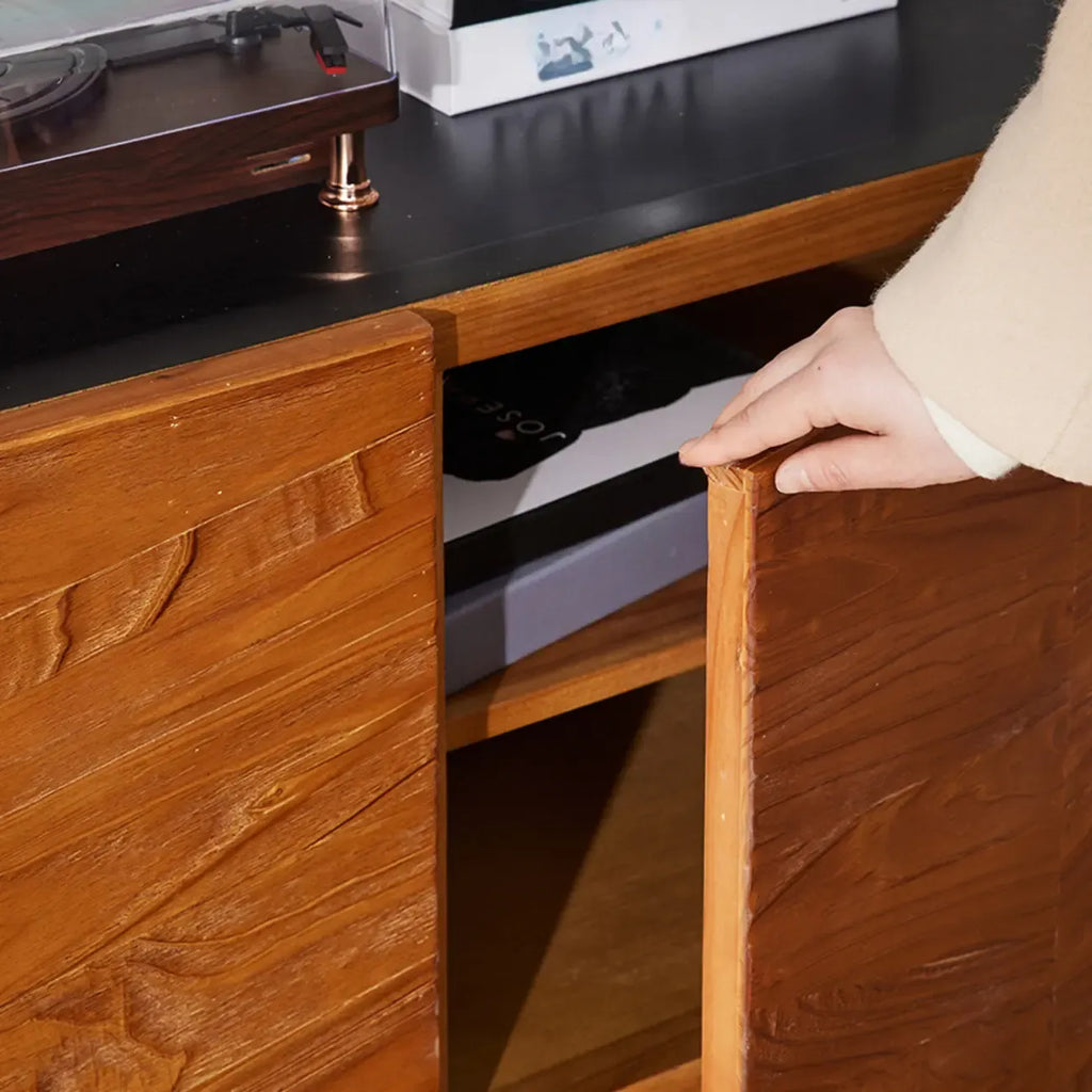 Meuble d'appoint marron autoportant de 72 pouces pour la décoration du salon