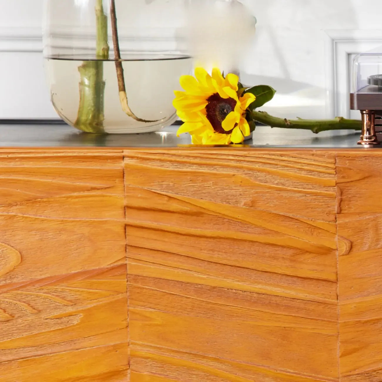 Meuble d'appoint marron autoportant de 72 pouces pour la décoration du salon