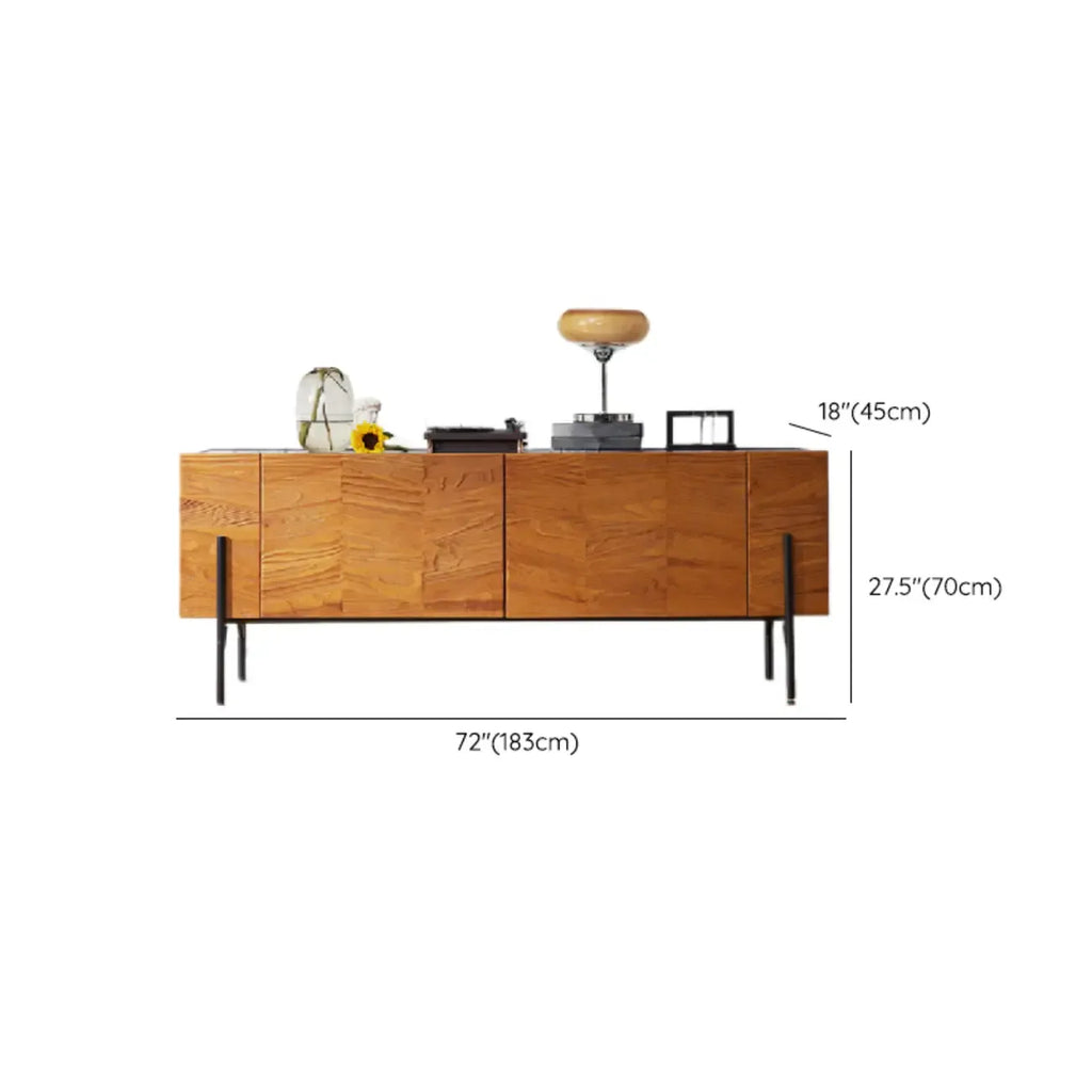 Meuble d'appoint marron autoportant de 72 pouces pour la décoration du salon