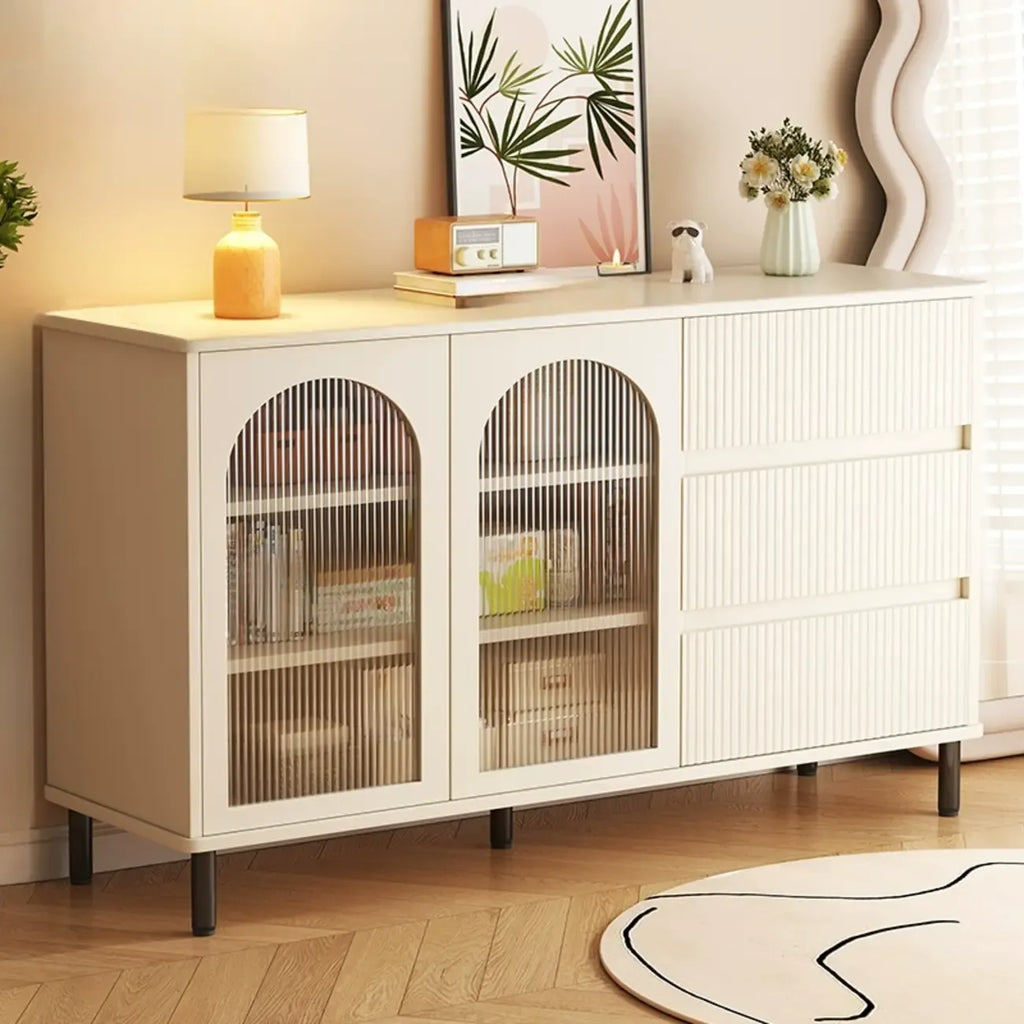 Meuble de rangement moderne pour salon avec 2 portes et 3 tiroirs