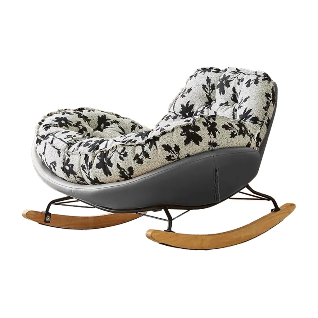 Fauteuil à bascule à oreilles rembourré et élégant pour salon