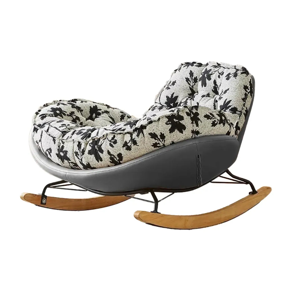 Fauteuil à bascule à oreilles rembourré et élégant pour salon