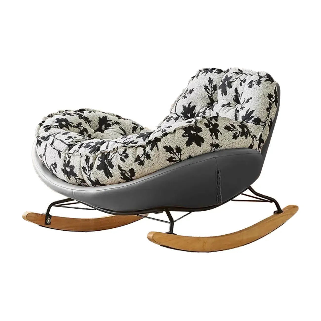 Fauteuil à bascule à oreilles rembourré et élégant pour salon