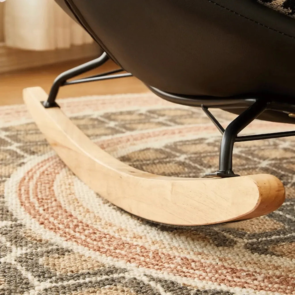 Fauteuil à bascule à oreilles rembourré et élégant pour salon