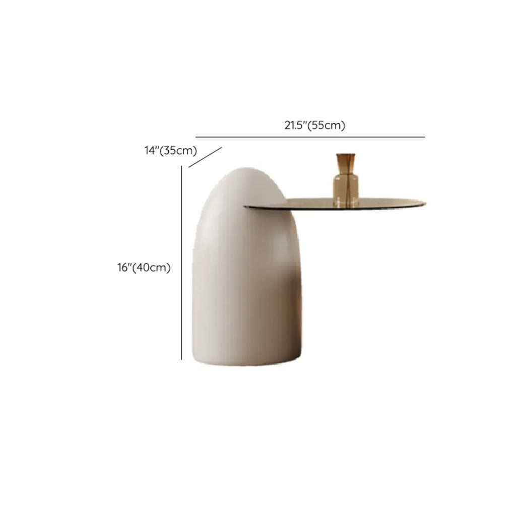 Table basse ronde en bois marron avec plateaux gigognes et 2 tiroirs