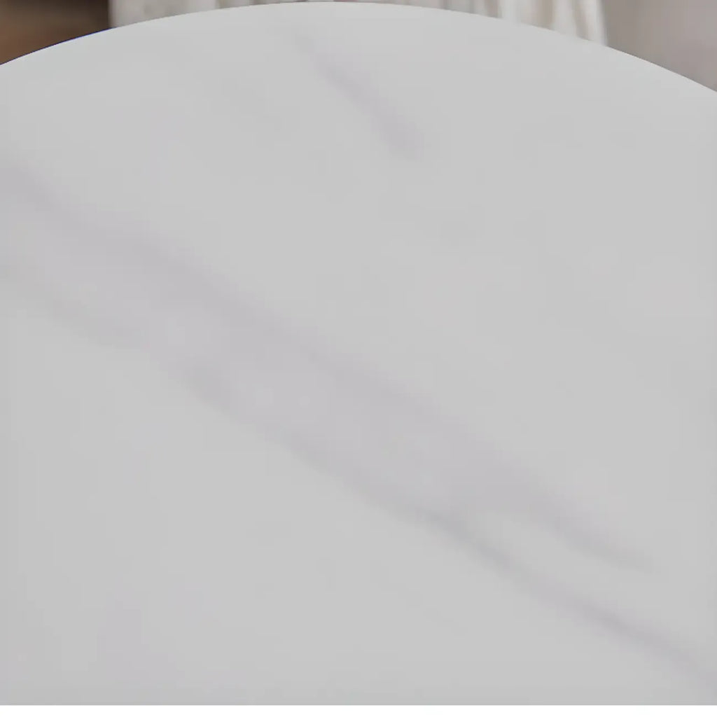 Table d'appoint ronde en marbre avec piédestal en métal pour salon