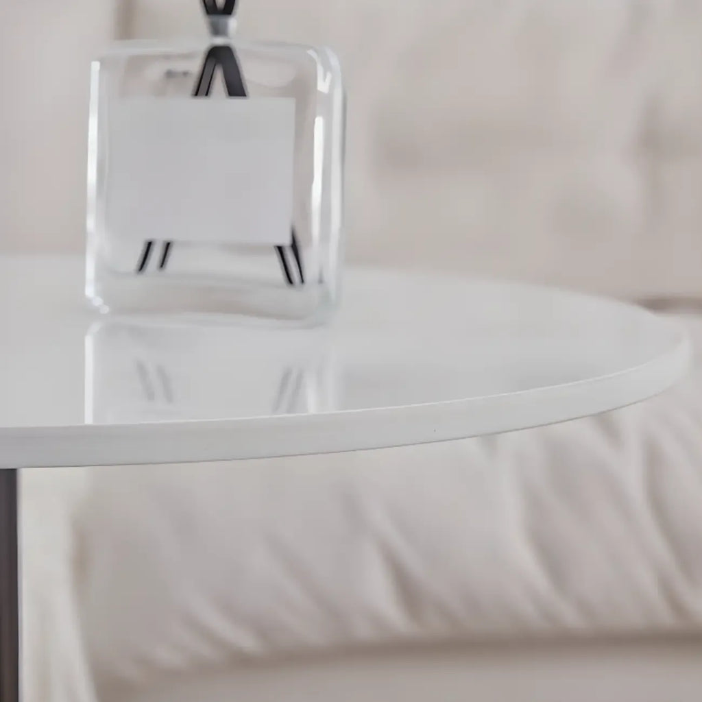 Table d'appoint ronde en marbre avec piédestal en métal pour salon