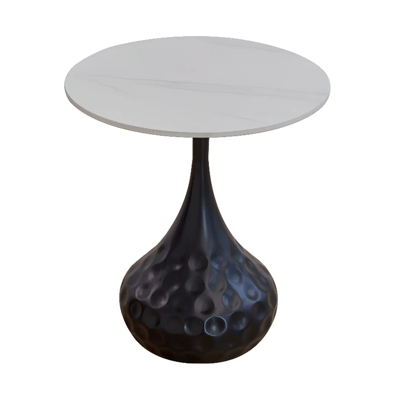 Table d'appoint ronde en marbre avec piédestal en métal pour salon