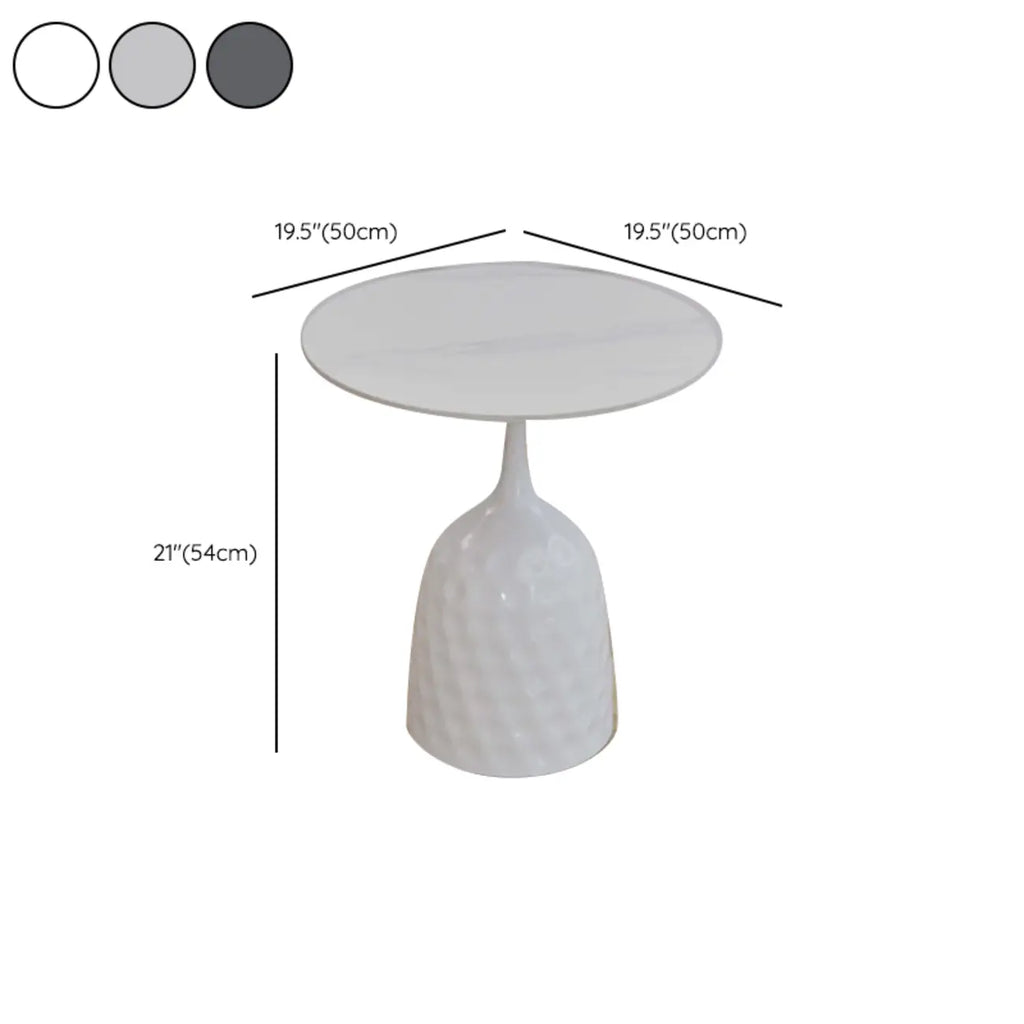 Table d'appoint ronde en marbre avec piédestal en métal pour salon