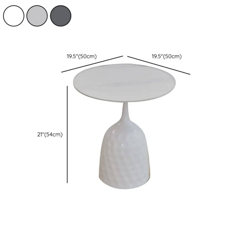 Table d'appoint ronde en marbre avec piédestal en métal pour salon