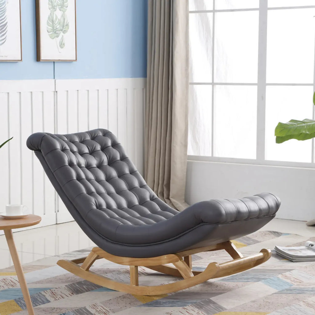 Fauteuil à bascule ergonomique moderne rembourré avec repose-pieds