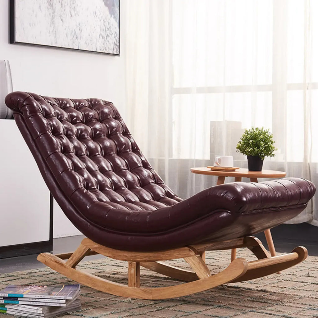 Fauteuil à bascule ergonomique moderne rembourré avec repose-pieds