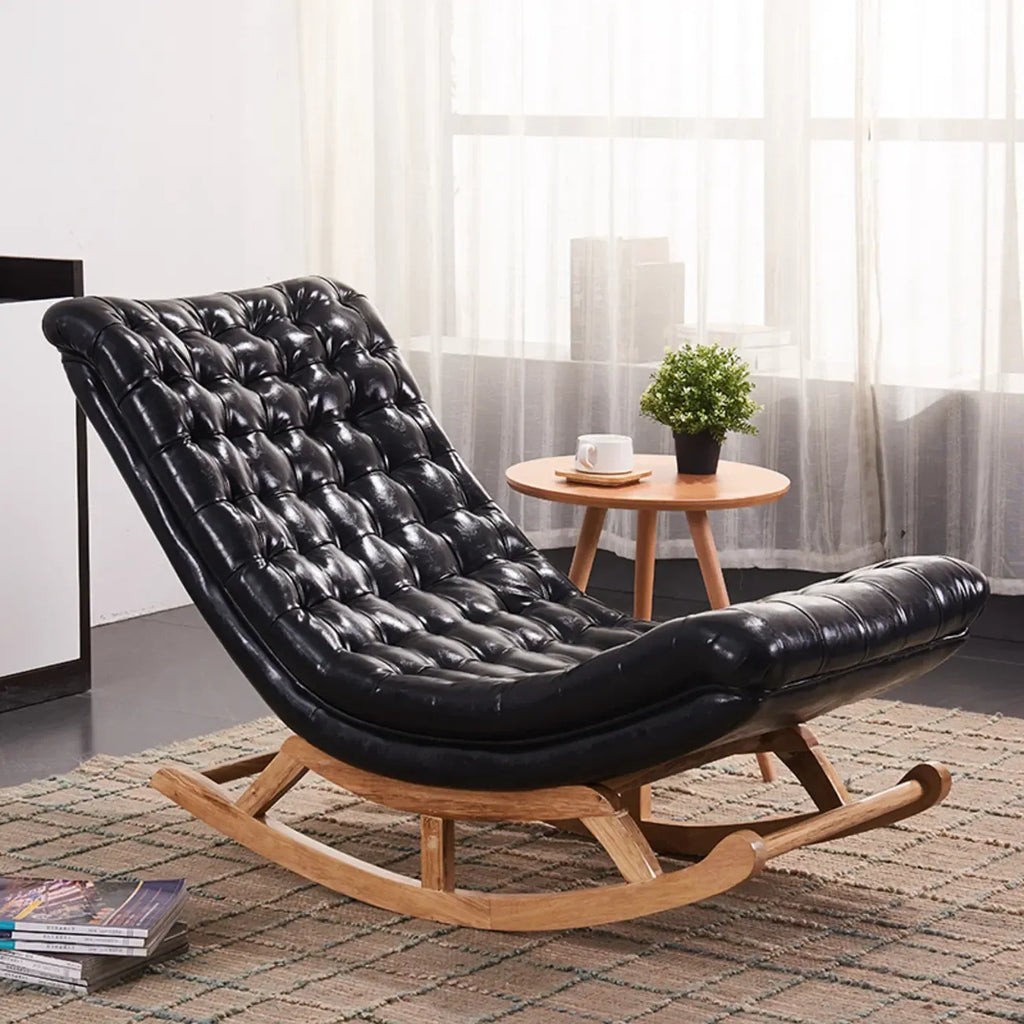 Fauteuil à bascule ergonomique moderne rembourré avec repose-pieds