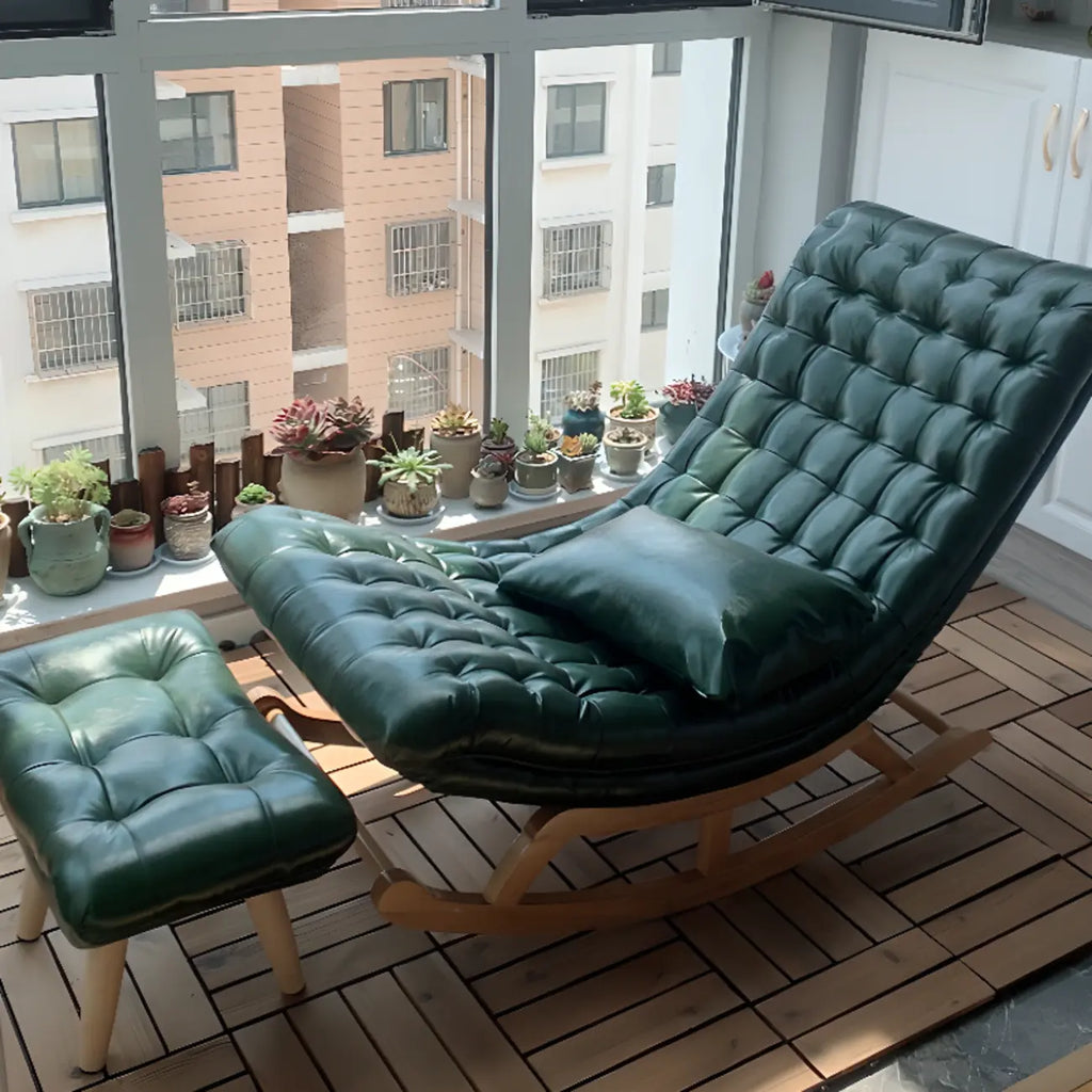 Fauteuil à bascule ergonomique moderne rembourré avec repose-pieds